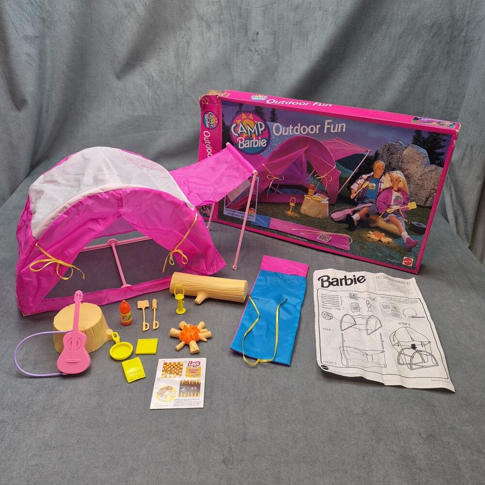 Vintage 1993 Camp Barbie Outdoor Fun Tent Play Set #67002